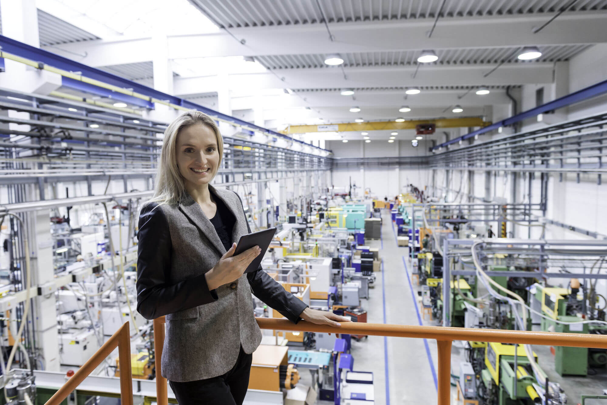 Employee utilizing custom warehouse automation software